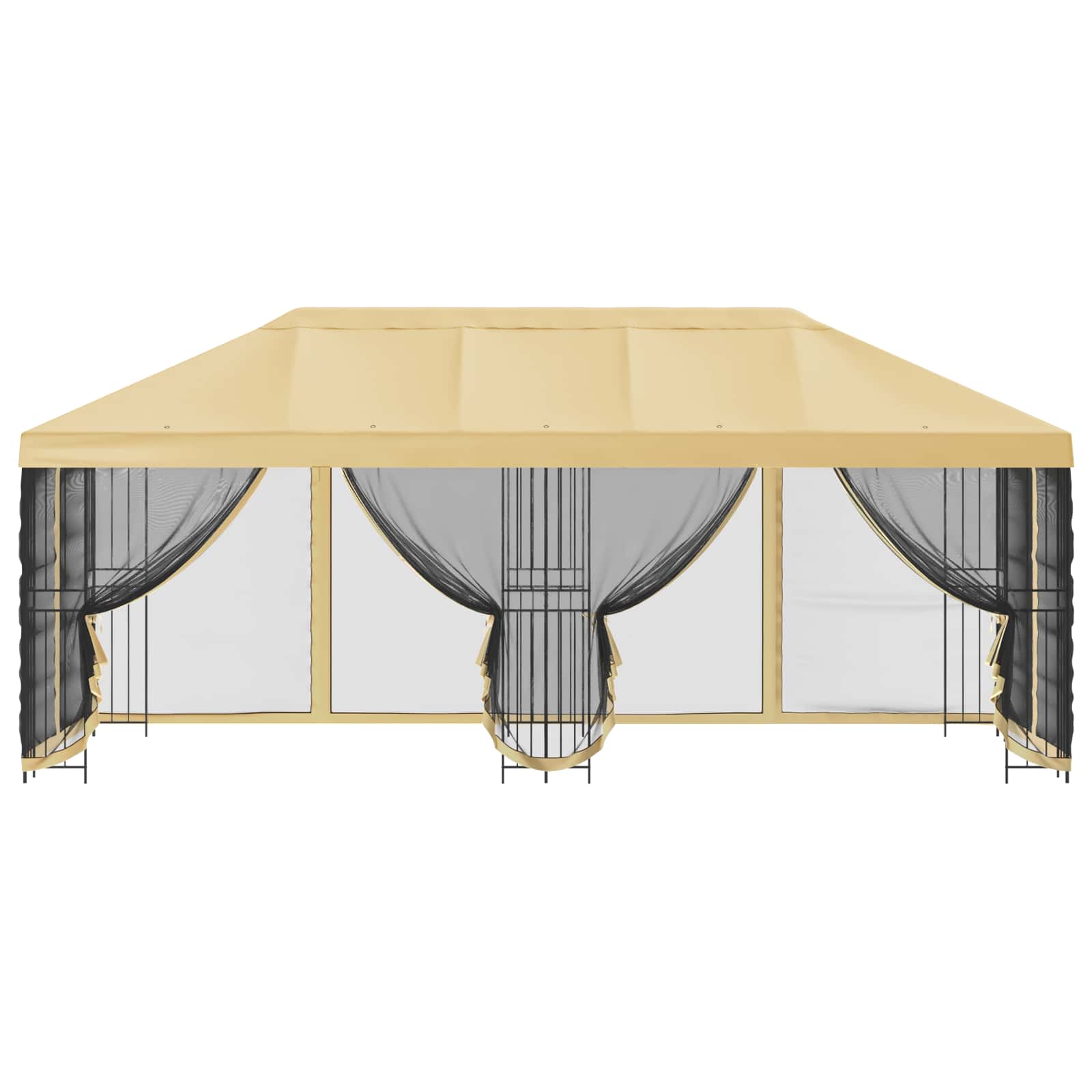 vidaXL Altana z bokami 6 x 3 m kremowy Poliester i Stal 190