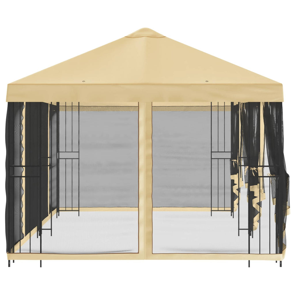 vidaXL Altana z bokami 6 x 3 m kremowy Poliester i Stal 190