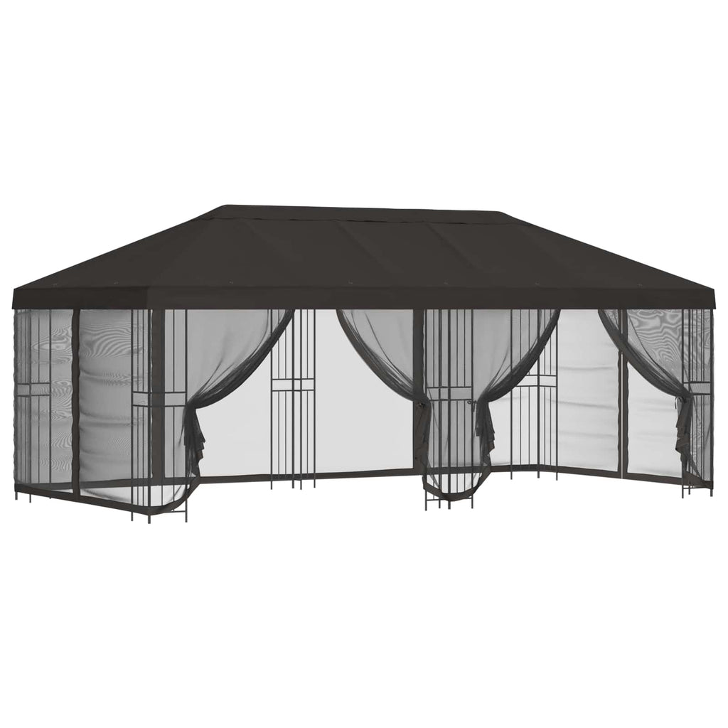 vidaXL Altana z bokami 6 x 3 m antracytowy Poliester i Stal 190