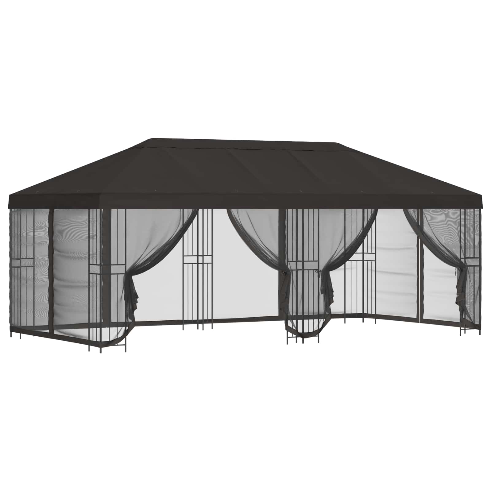 vidaXL Altana z bokami 6 x 3 m antracytowy Poliester i Stal 190