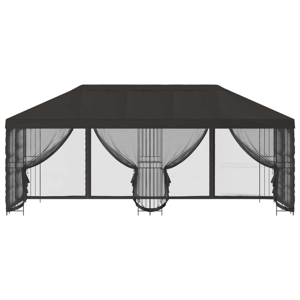 vidaXL Altana z bokami 6 x 3 m antracytowy Poliester i Stal 190