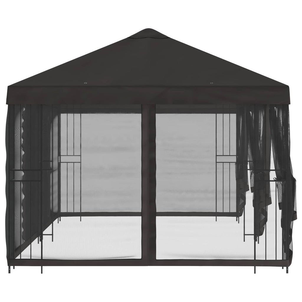 vidaXL Altana z bokami 6 x 3 m antracytowy Poliester i Stal 190