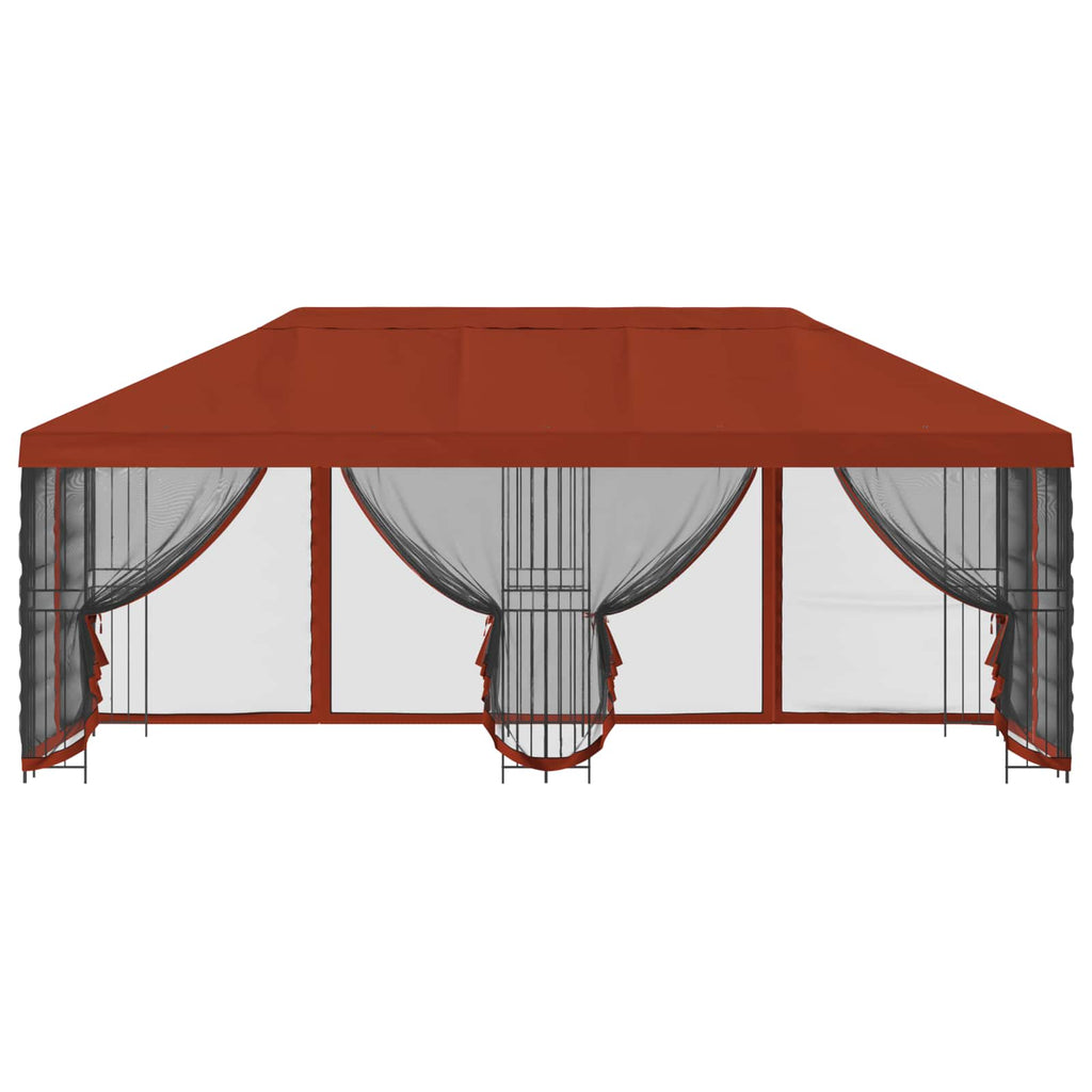 vidaXL Altana z bokami 6 x 3 m terakota Poliester i Stal 190
