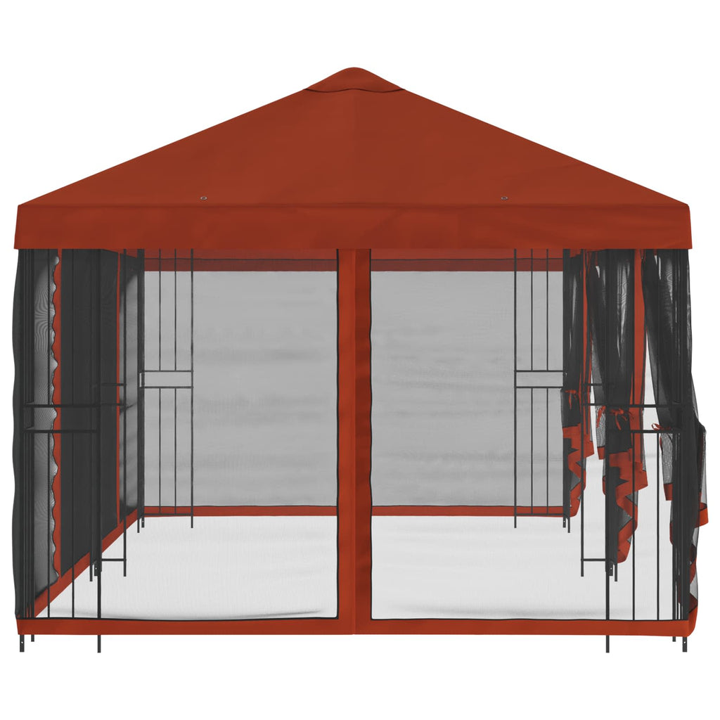 vidaXL Altana z bokami 6 x 3 m terakota Poliester i Stal 190