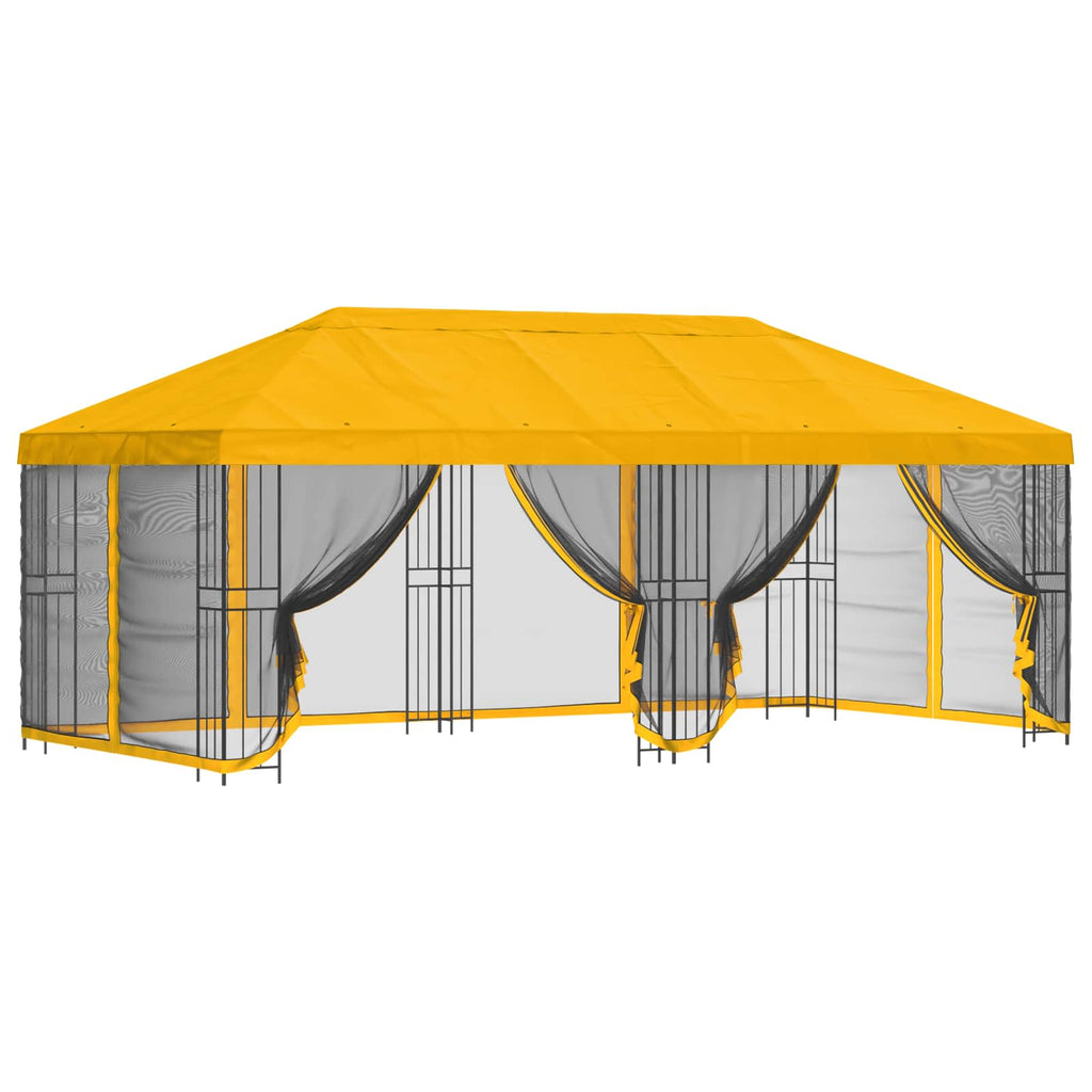 vidaXL Altana z bokami 6 x 3 m żółty Poliester i Stal 190