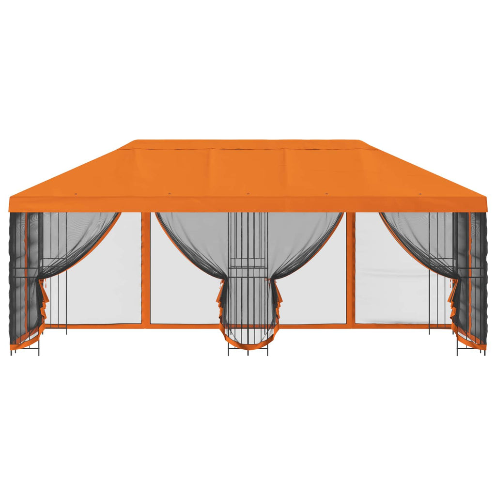 vidaXL Altana z bokami 6 x 3 m pomarańczowy Poliester i Stal 190