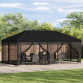 vidaXL Altana z bokami 6 x 3 m Czarny Poliester i Stal 190