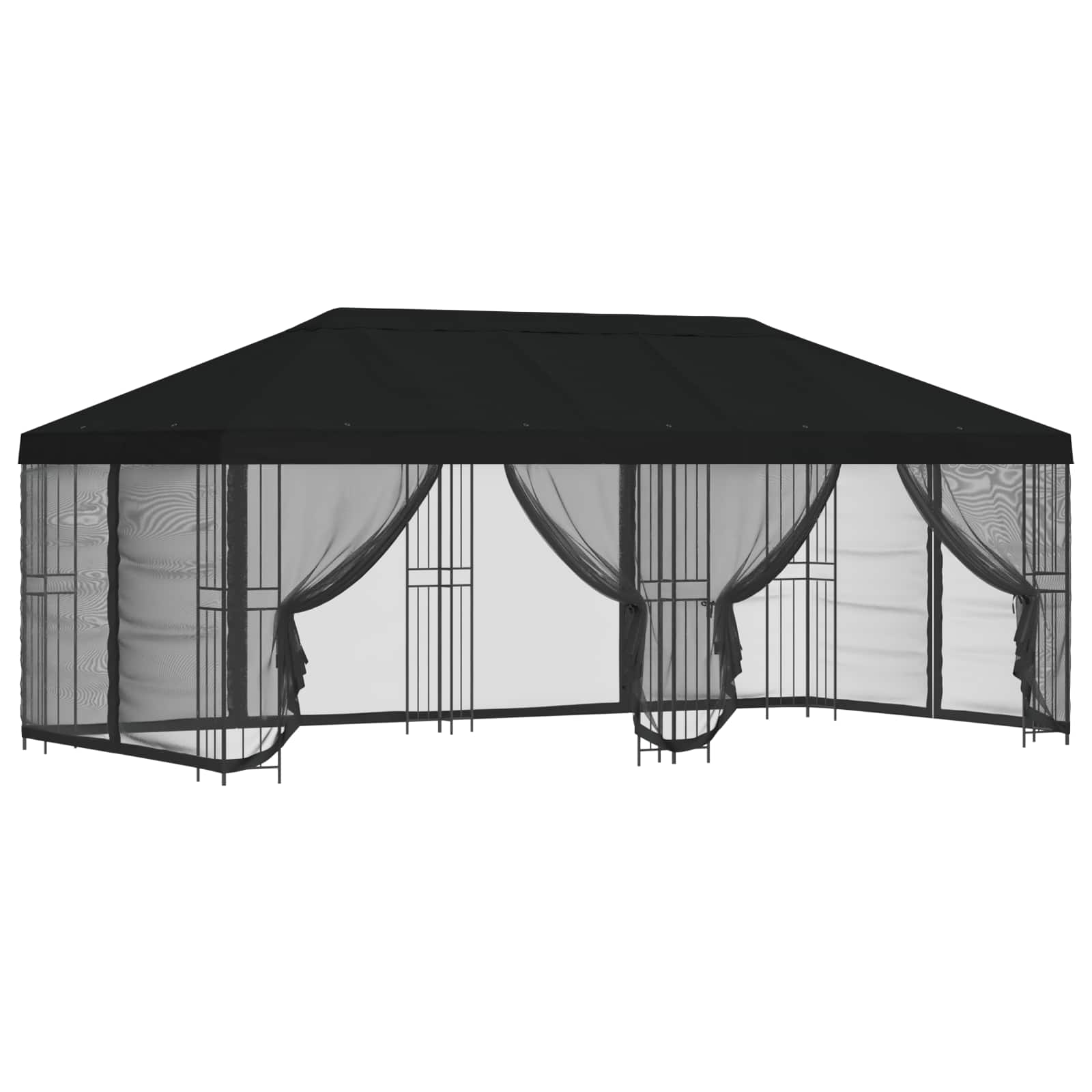 vidaXL Altana z bokami 6 x 3 m Czarny Poliester i Stal 190