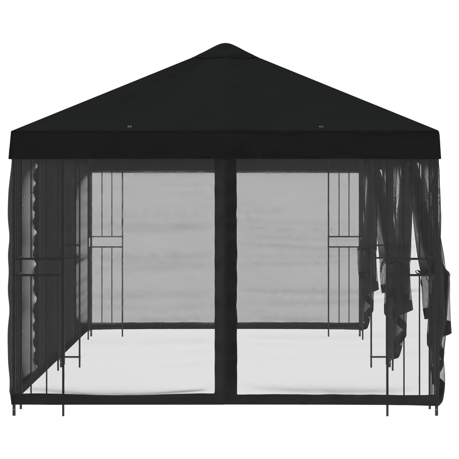 vidaXL Altana z bokami 6 x 3 m Czarny Poliester i Stal 190