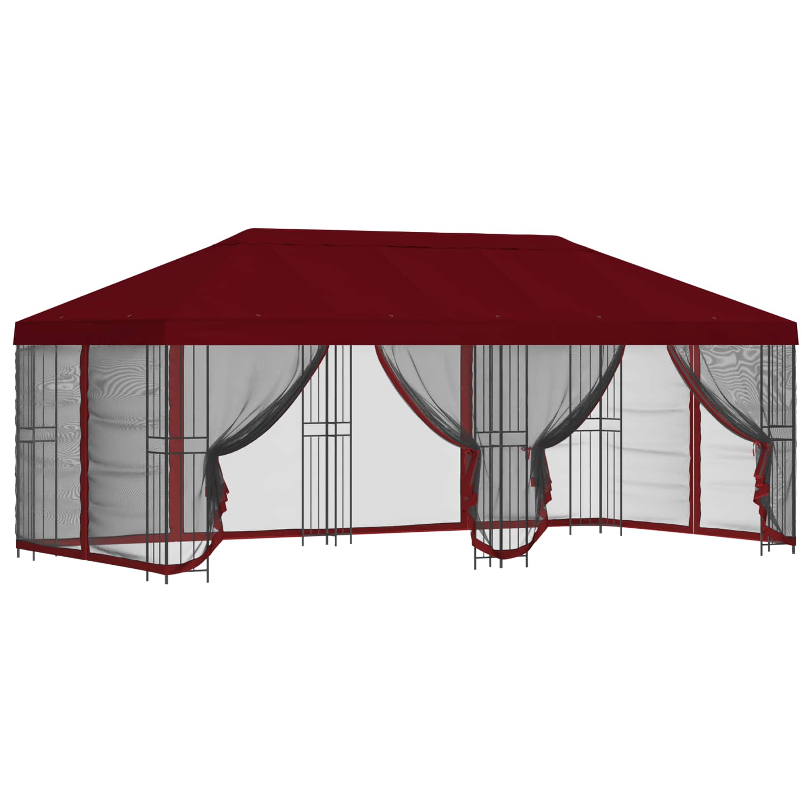vidaXL Altana z bokami 6 x 3 m bordowy Poliester i Stal 190