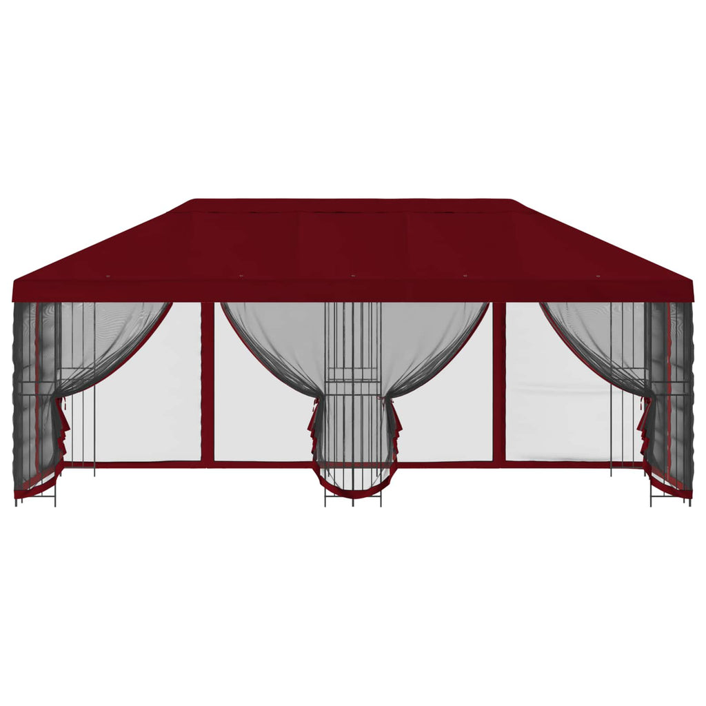 vidaXL Altana z bokami 6 x 3 m bordowy Poliester i Stal 190