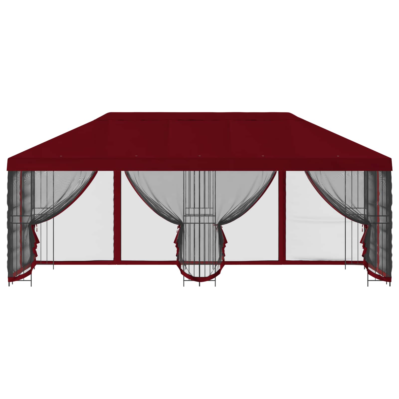 vidaXL Altana z bokami 6 x 3 m bordowy Poliester i Stal 190