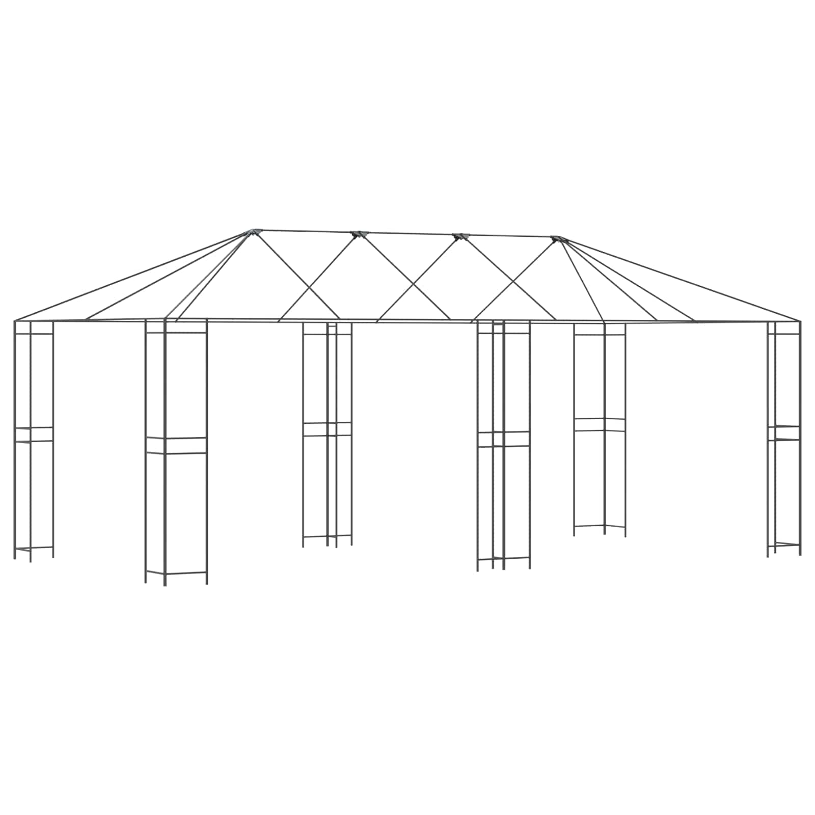 vidaXL Rama Pawilonu 6 x 3 m Czarny Stal