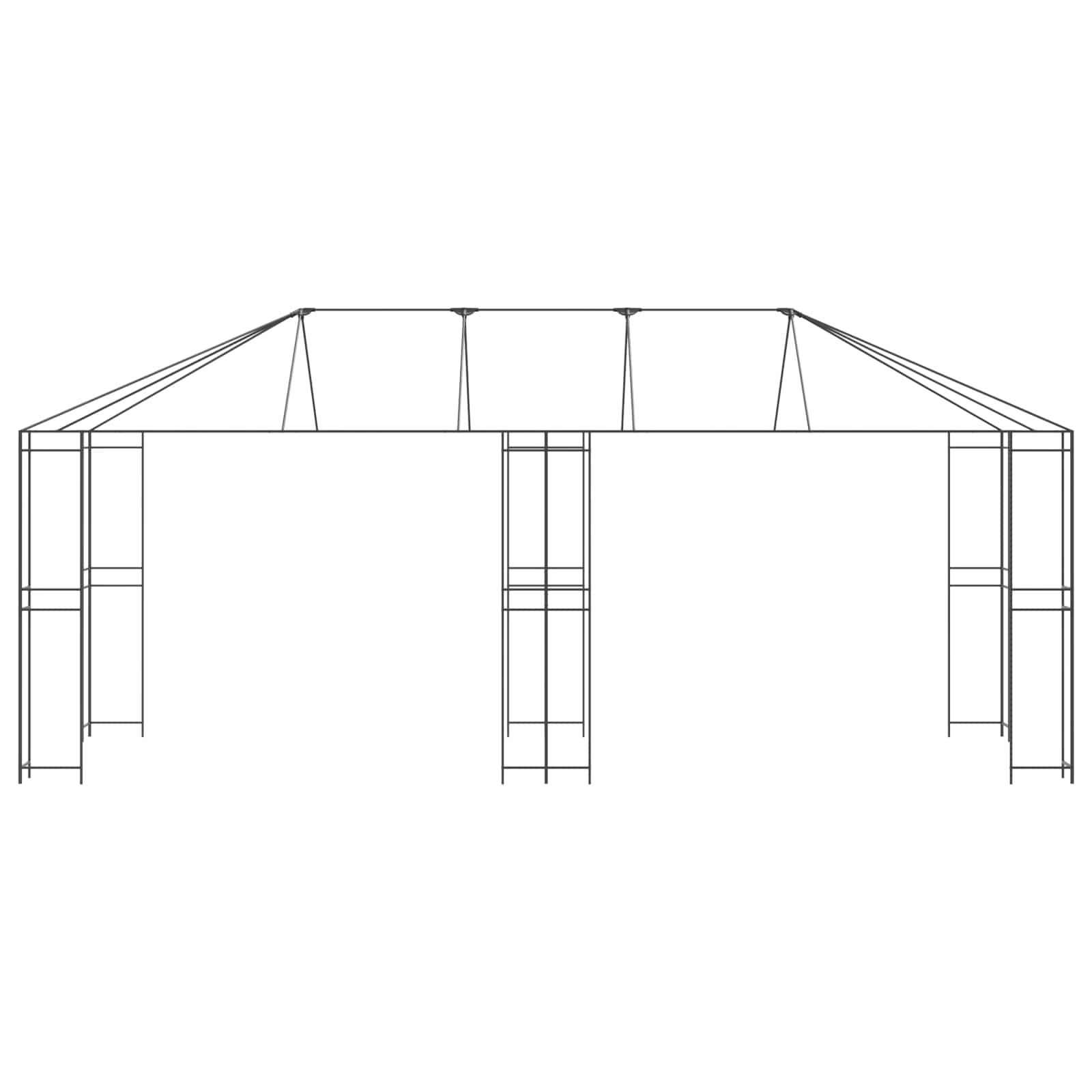 vidaXL Rama Pawilonu 6 x 3 m Czarny Stal