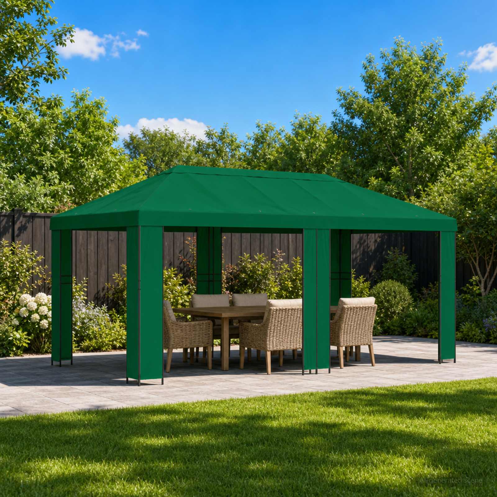 vidaXL Altana ogrodowa 6 x 3 m zielony Poliester i Stal 190