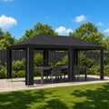 vidaXL Altana ogrodowa 6 x 3 m Czarny Poliester i Stal 190
