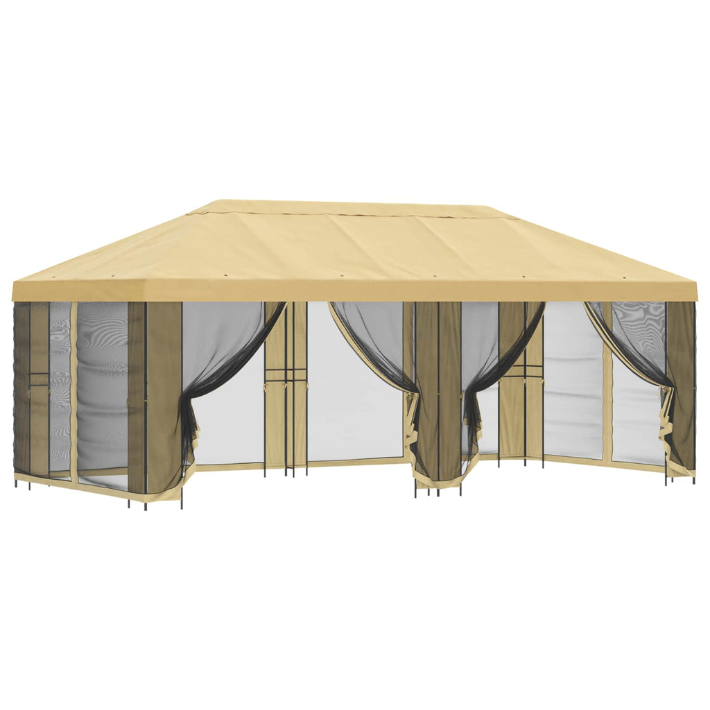 vidaXL Altana z bokami 6 x 3 m kremowy Poliester i Stal 190