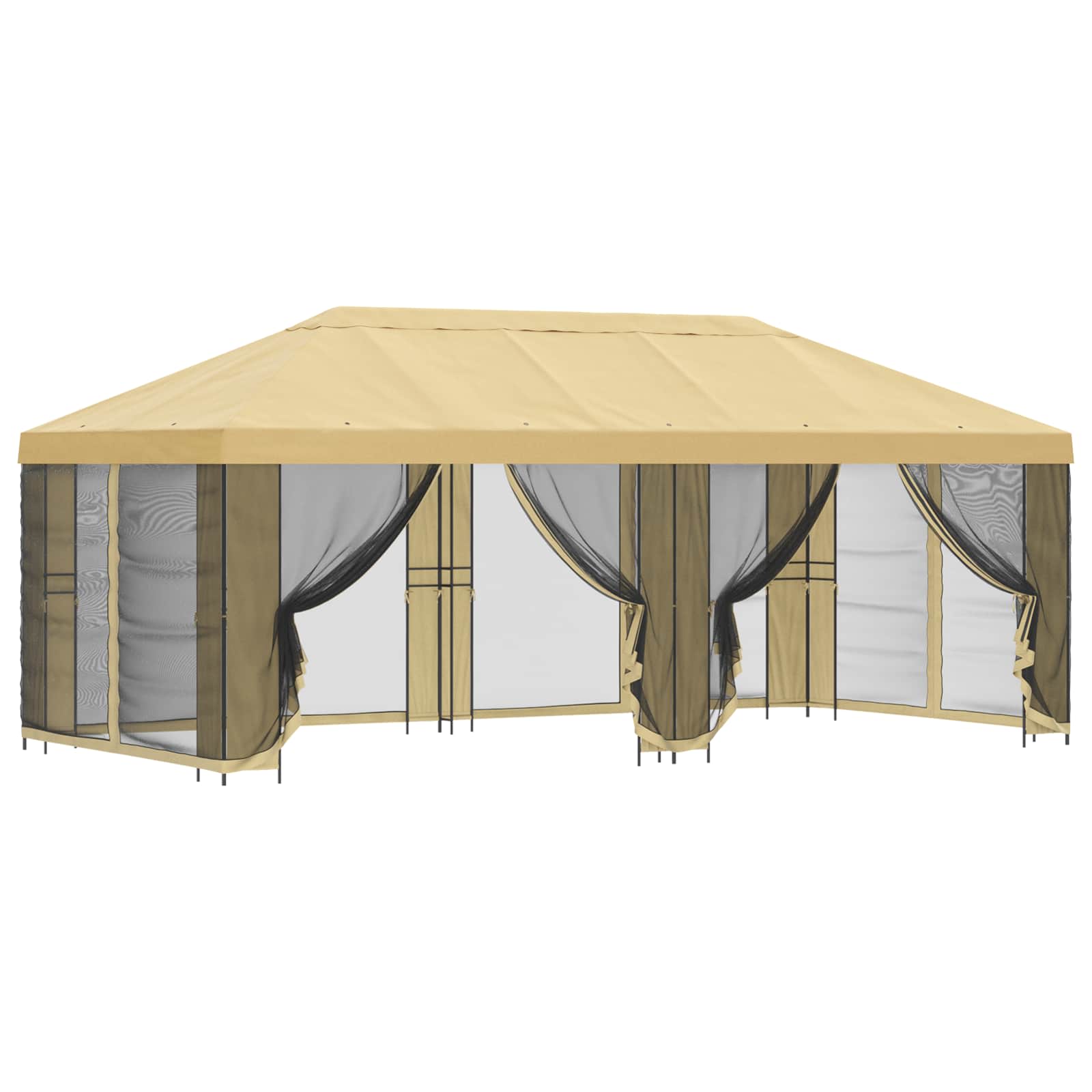 vidaXL Altana z bokami 6 x 3 m kremowy Poliester i Stal 190