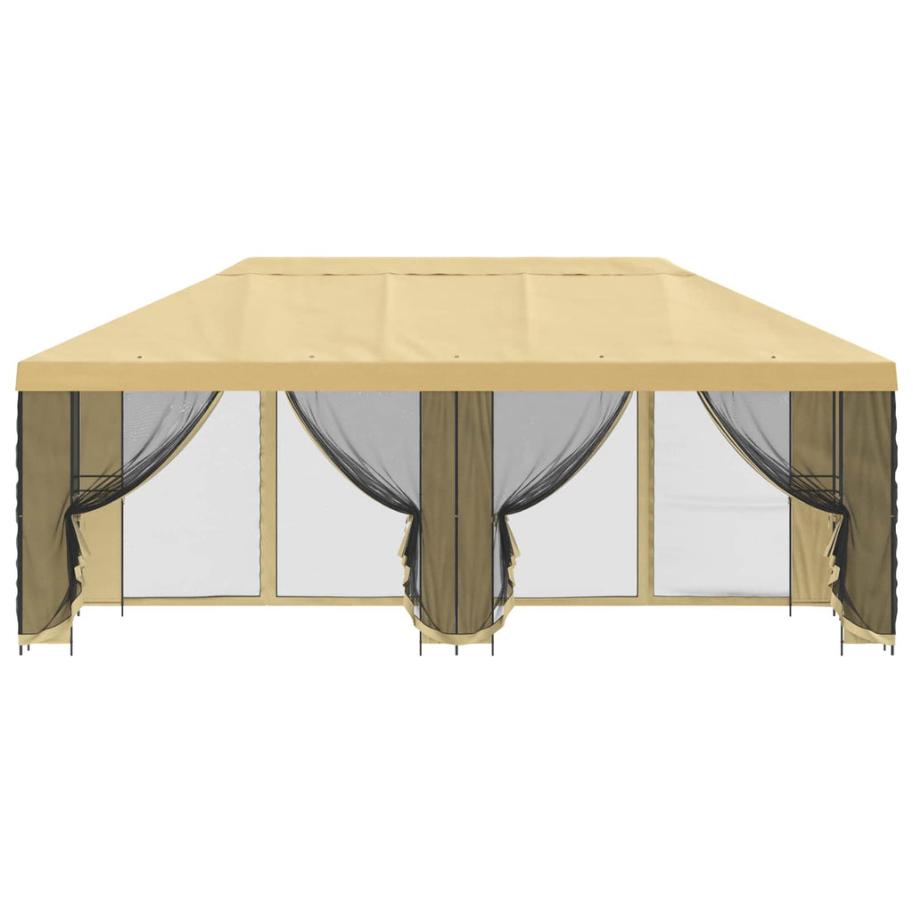 vidaXL Altana z bokami 6 x 3 m kremowy Poliester i Stal 190