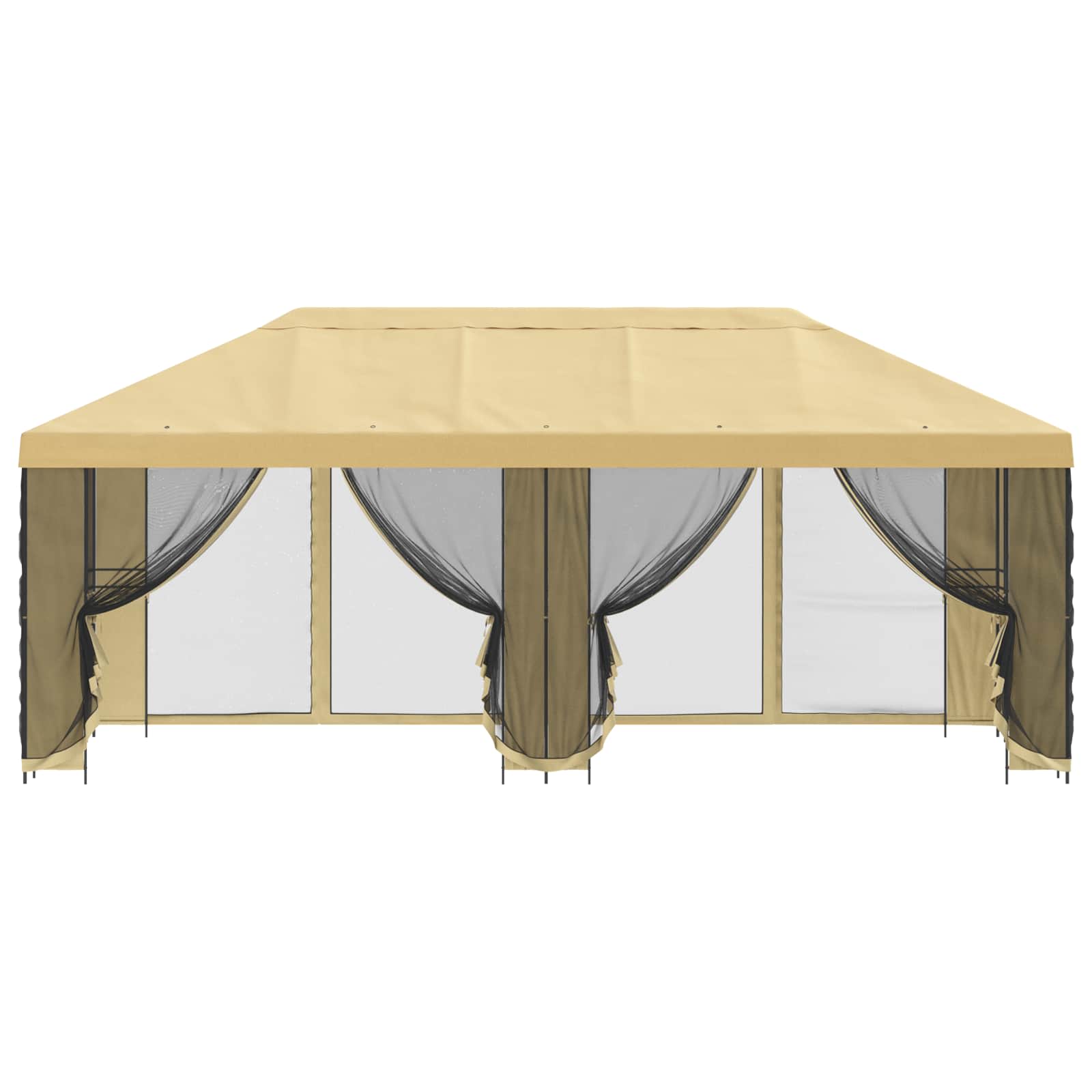 vidaXL Altana z bokami 6 x 3 m kremowy Poliester i Stal 190
