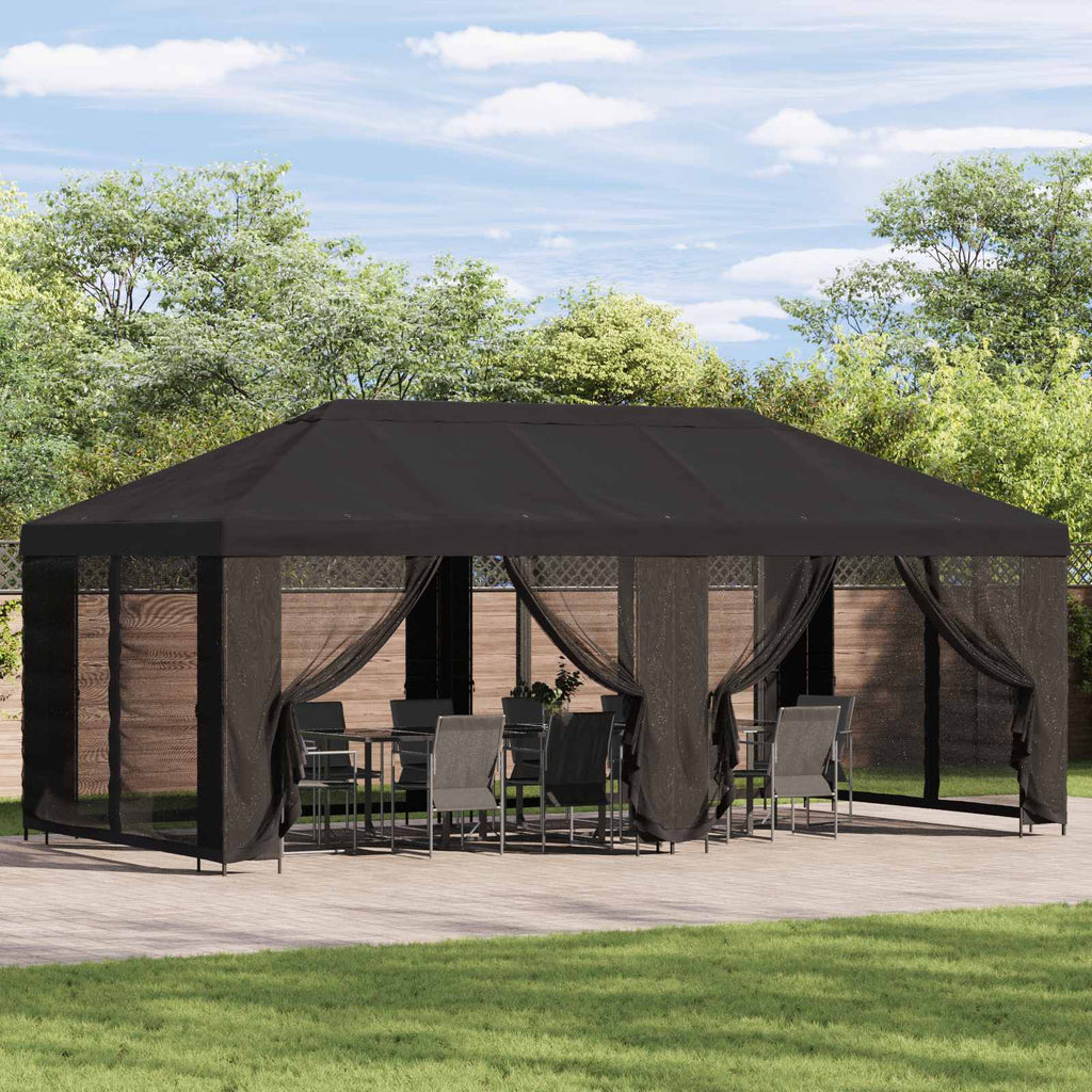 vidaXL Altana z bokami 6 x 3 m antracytowy Poliester i Stal 190