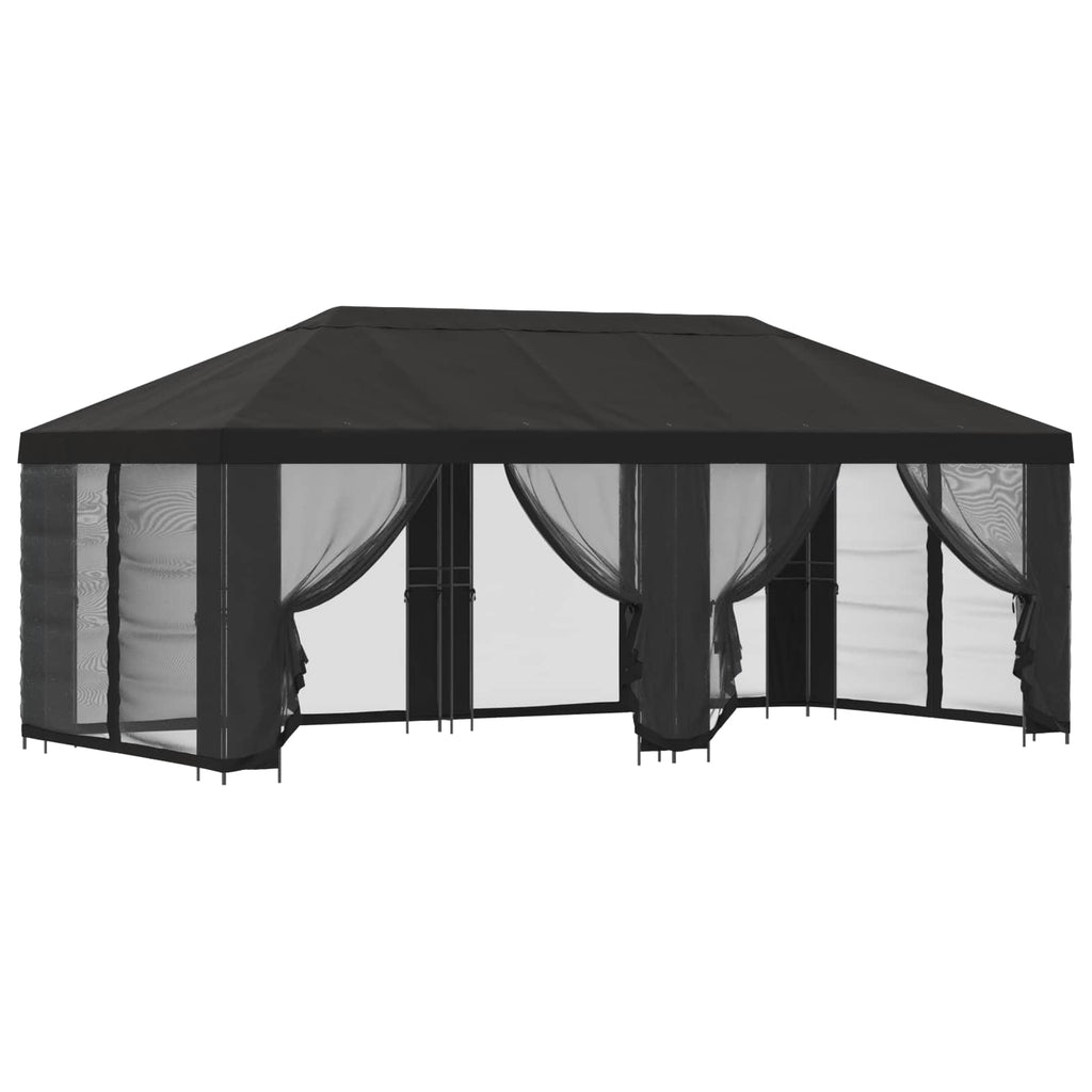 vidaXL Altana z bokami 6 x 3 m antracytowy Poliester i Stal 190