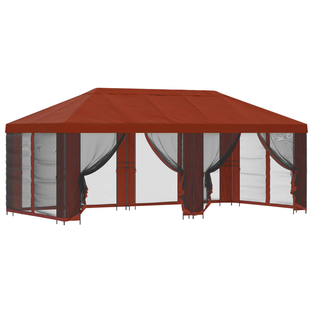 vidaXL Altana z bokami 6 x 3 m terakota Poliester i Stal 190