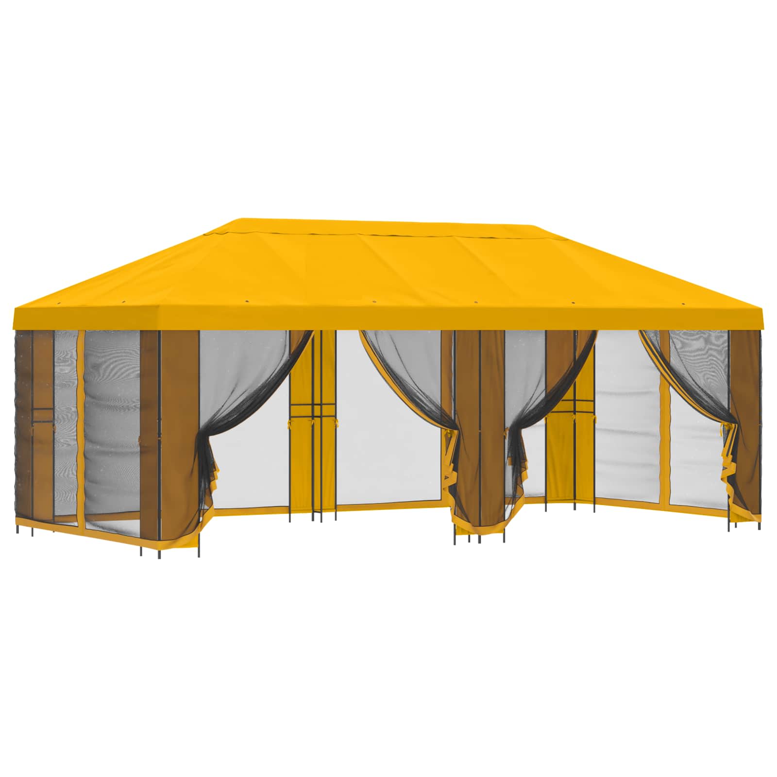 vidaXL Altana z bokami 6 x 3 m żółty Poliester i Stal 190