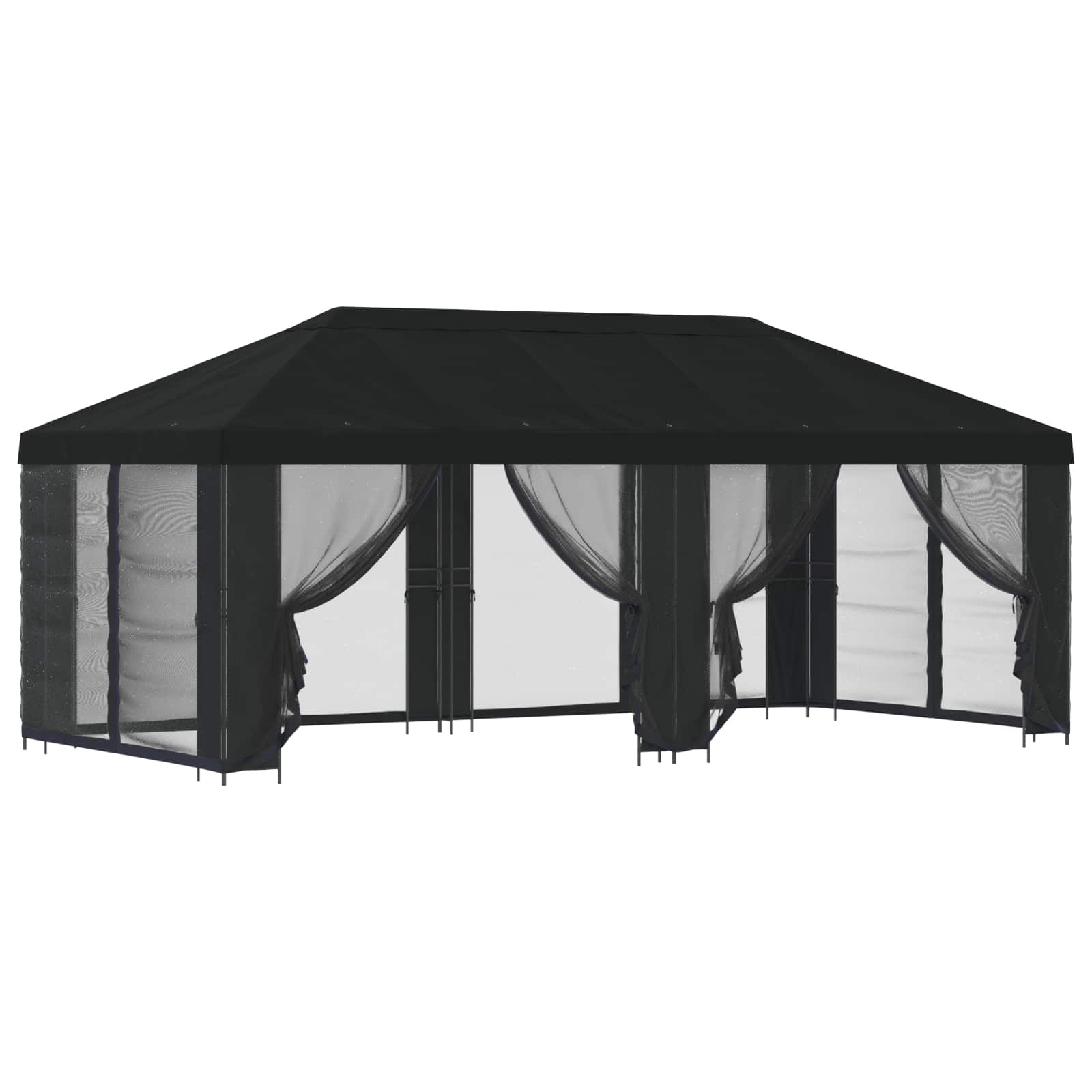 vidaXL Altana z bokami 6 x 3 m Czarny Poliester i Stal 190