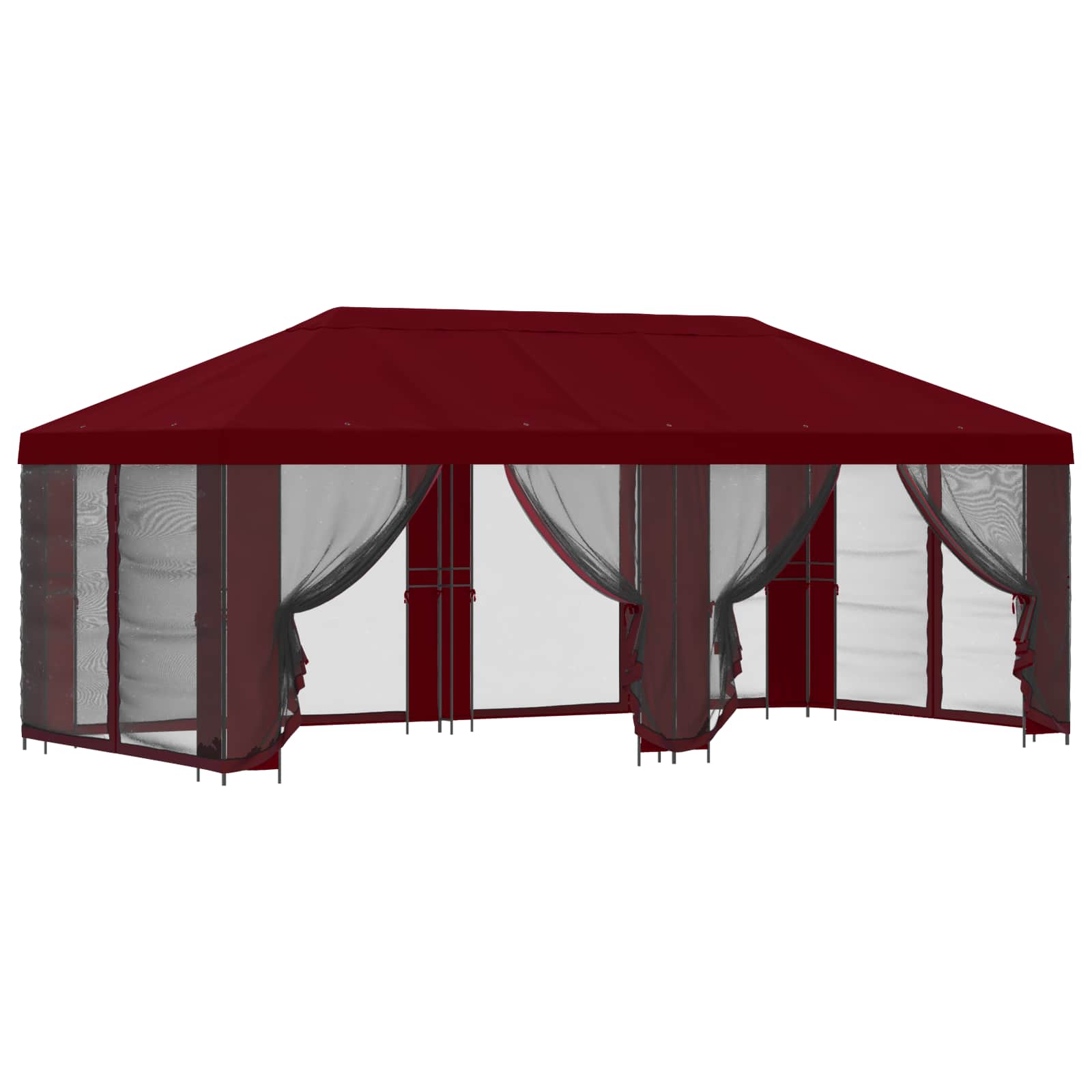 vidaXL Altana z bokami 6 x 3 m bordowy Poliester i Stal 190