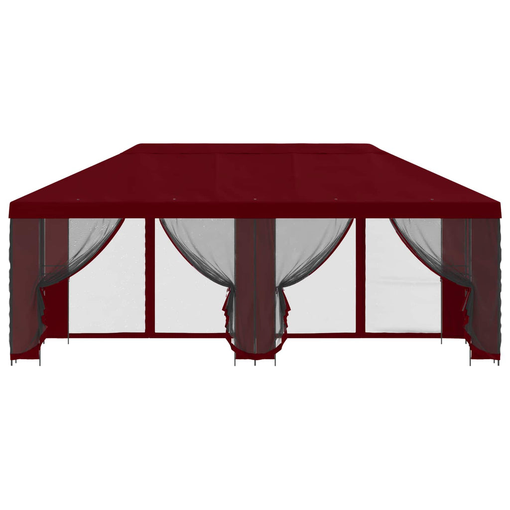 vidaXL Altana z bokami 6 x 3 m bordowy Poliester i Stal 190