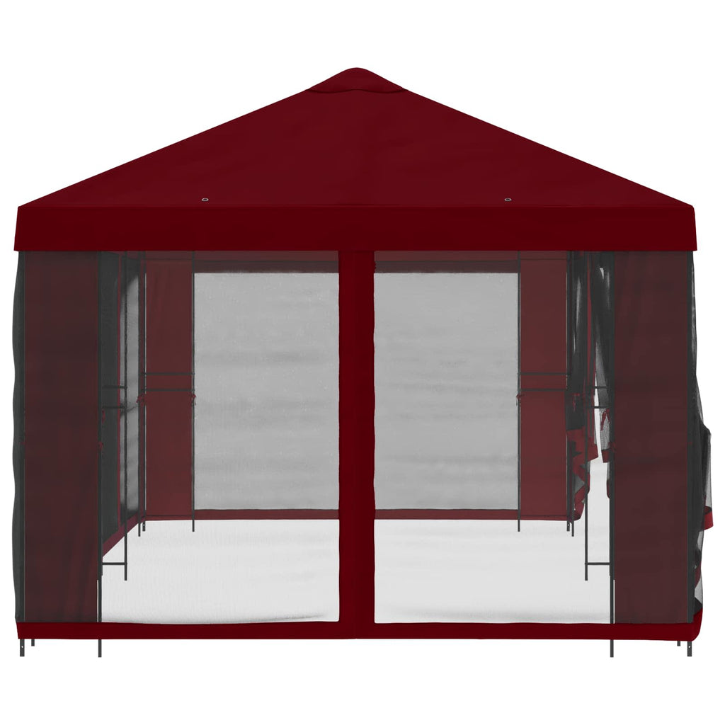 vidaXL Altana z bokami 6 x 3 m bordowy Poliester i Stal 190