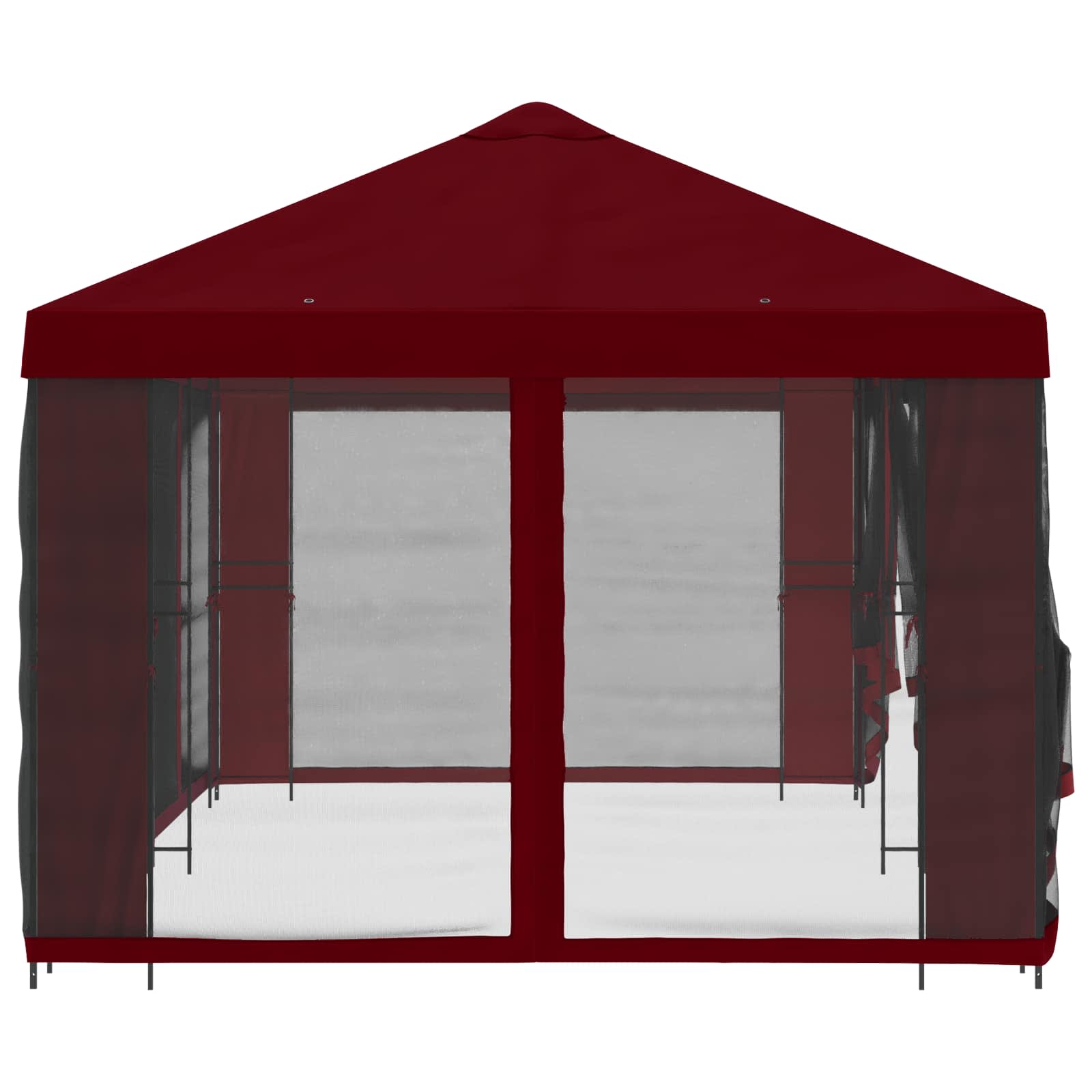 vidaXL Altana z bokami 6 x 3 m bordowy Poliester i Stal 190