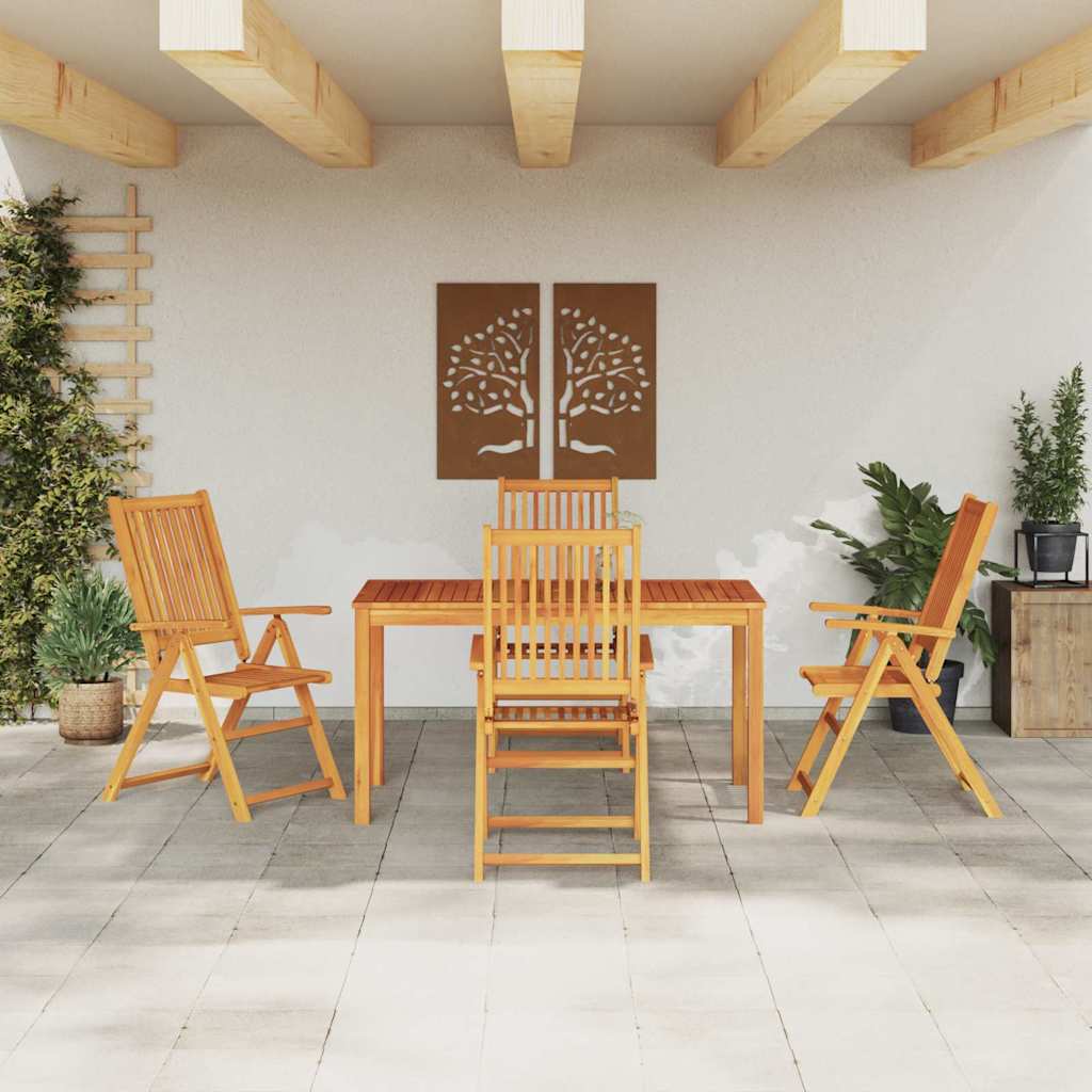 vidaXL Zestaw do jadalni w ogrodzie 5 pcs Brązowy Lite Drewno Akacji