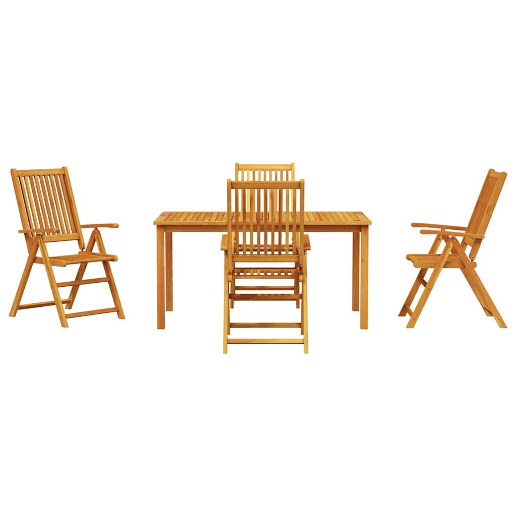 vidaXL Zestaw do jadalni w ogrodzie 5 pcs Brązowy Lite Drewno Akacji