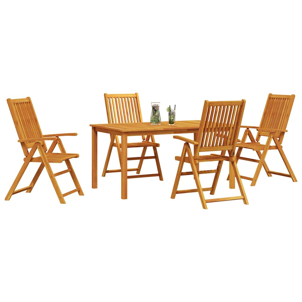 vidaXL Zestaw do jadalni w ogrodzie 5 pcs Brązowy Lite Drewno Akacji