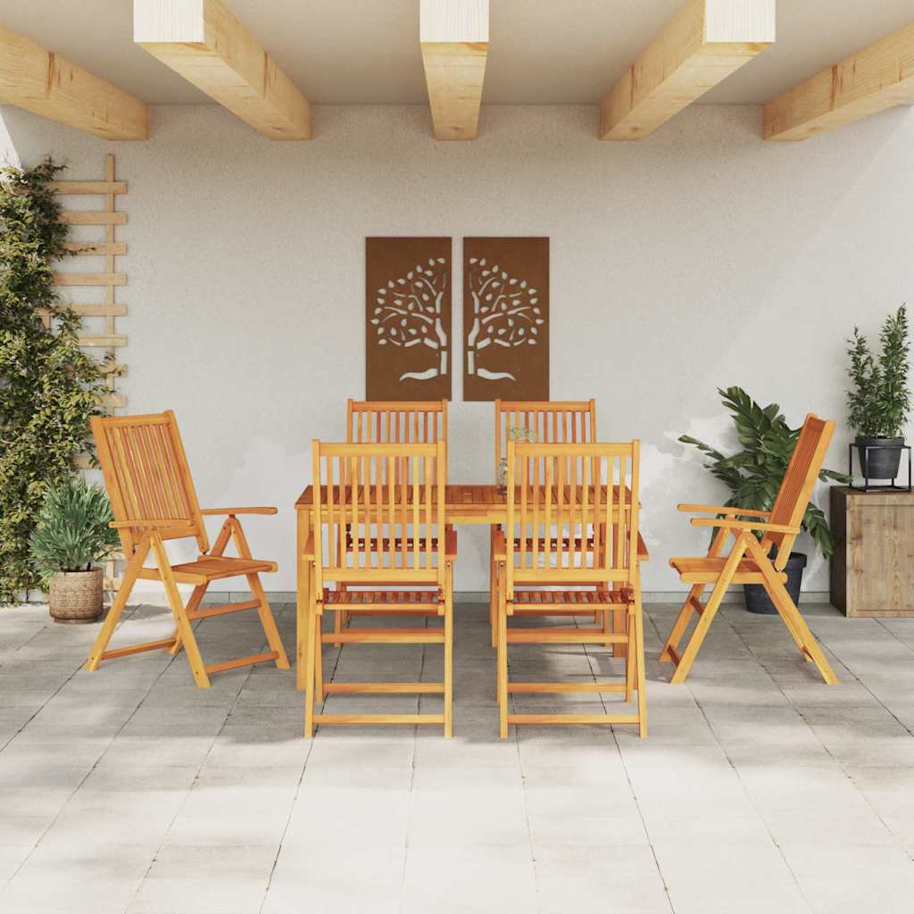 vidaXL Zestaw do jadalni w ogrodzie 7 pcs Brązowy Lite Drewno Akacji