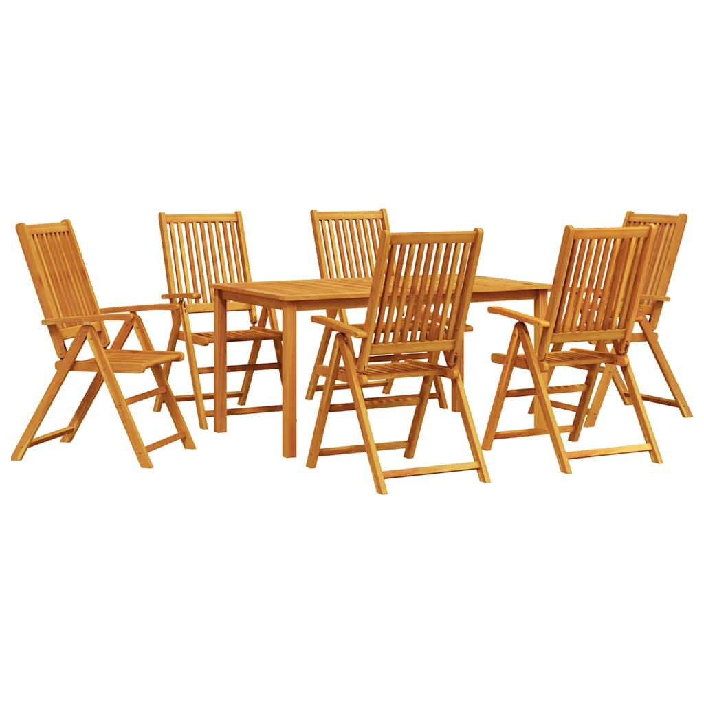vidaXL Zestaw do jadalni w ogrodzie 7 pcs Brązowy Lite Drewno Akacji