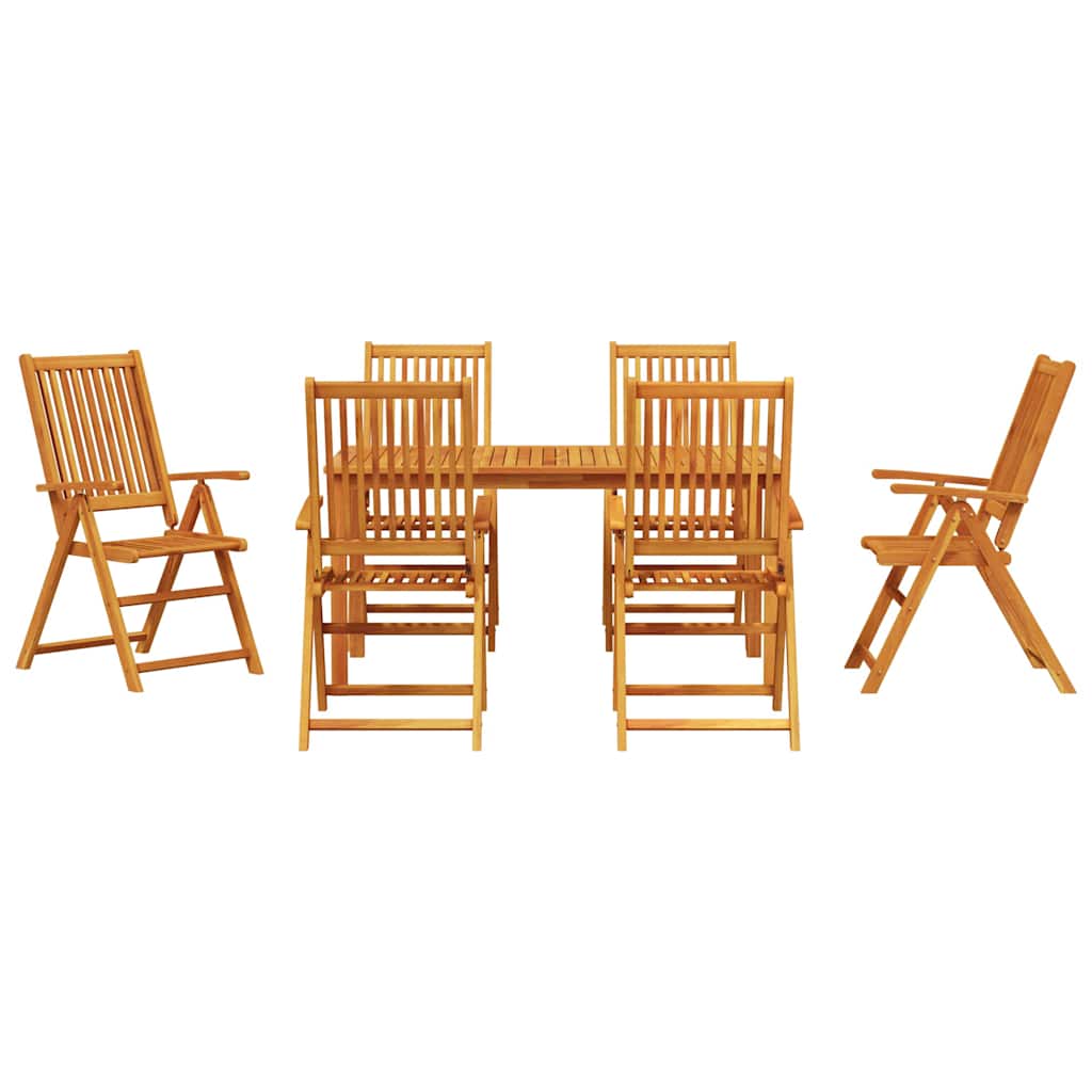 vidaXL Zestaw do jadalni w ogrodzie 7 pcs Brązowy Lite Drewno Akacji