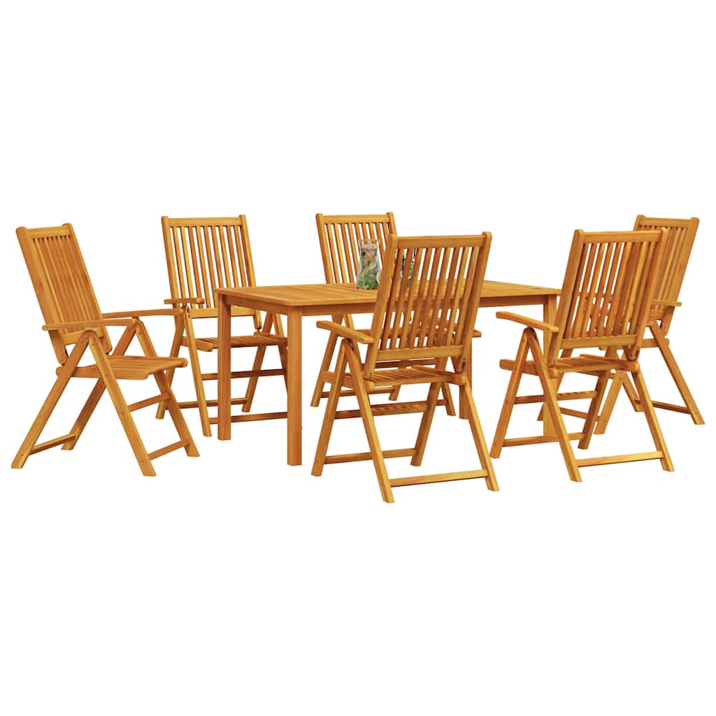 vidaXL Zestaw do jadalni w ogrodzie 7 pcs Brązowy Lite Drewno Akacji