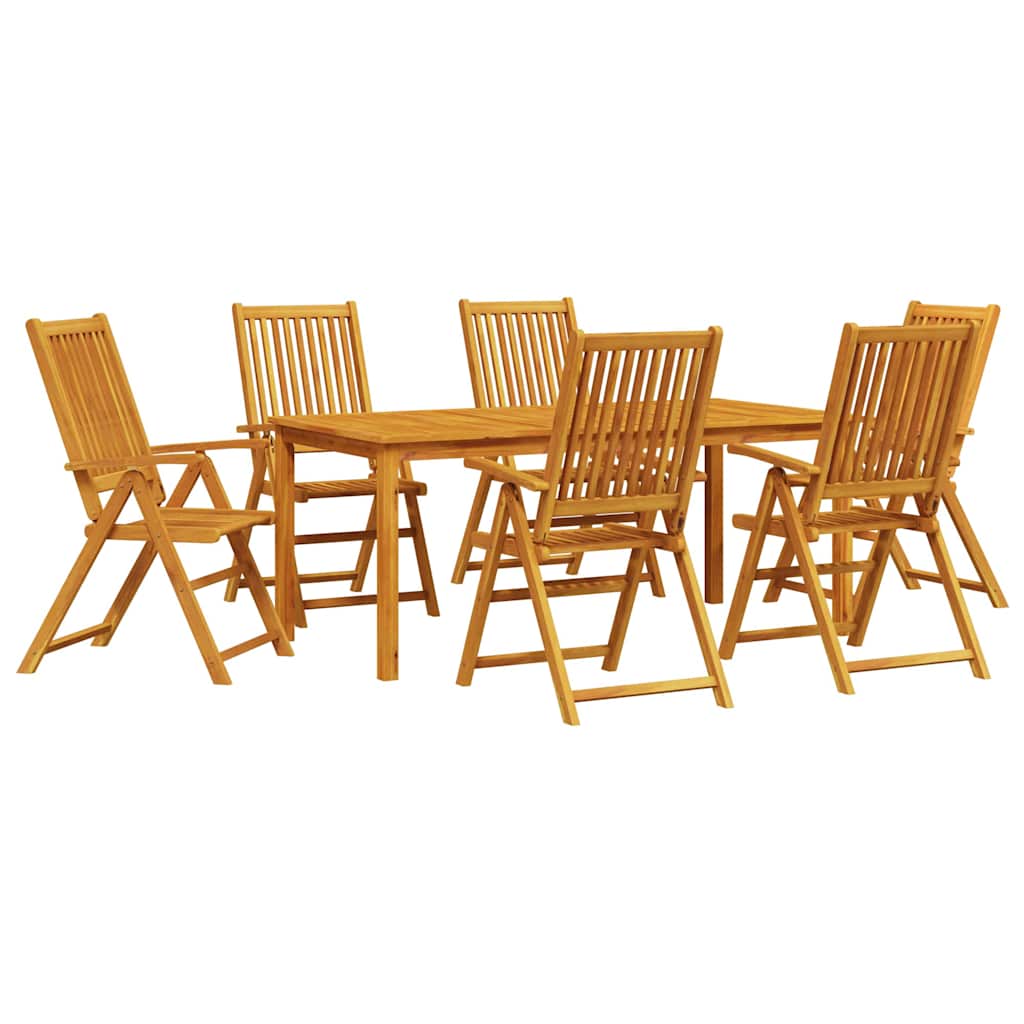 vidaXL Zestaw do jadalni w ogrodzie 7 pcs Brązowy Lite Drewno Akacji