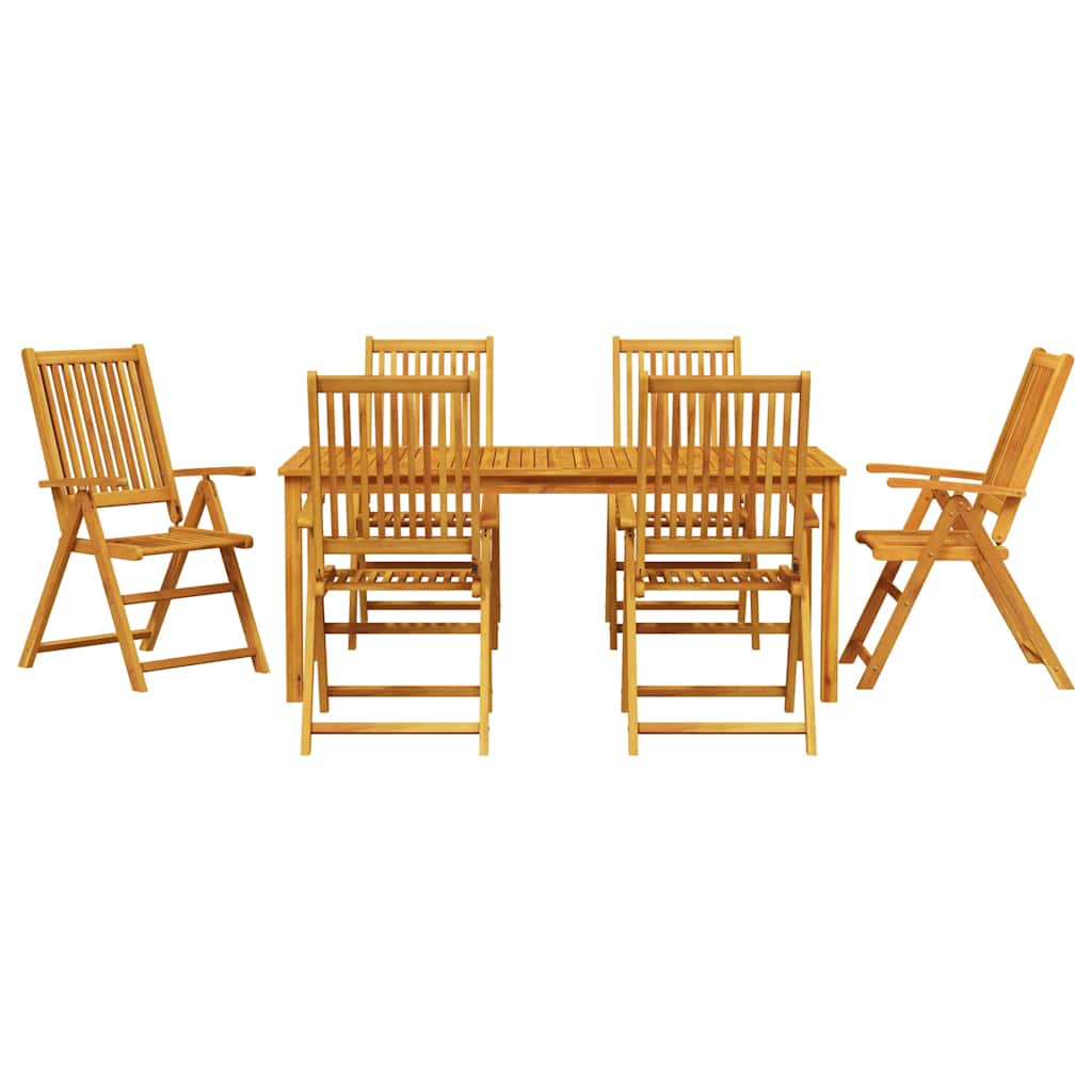 vidaXL Zestaw do jadalni w ogrodzie 7 pcs Brązowy Lite Drewno Akacji