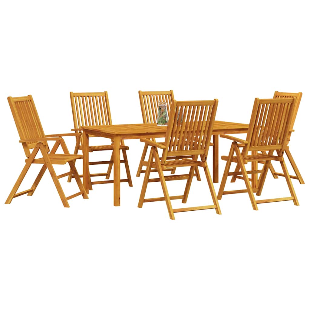 vidaXL Zestaw do jadalni w ogrodzie 7 pcs Brązowy Lite Drewno Akacji