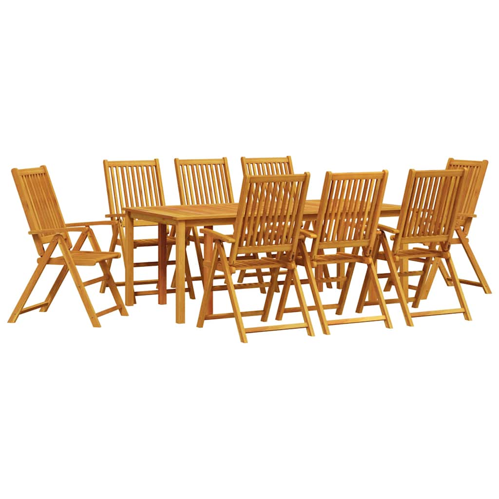 vidaXL Zestaw do jadalni w ogrodzie 9 pcs Brązowy Lite Drewno Akacji
