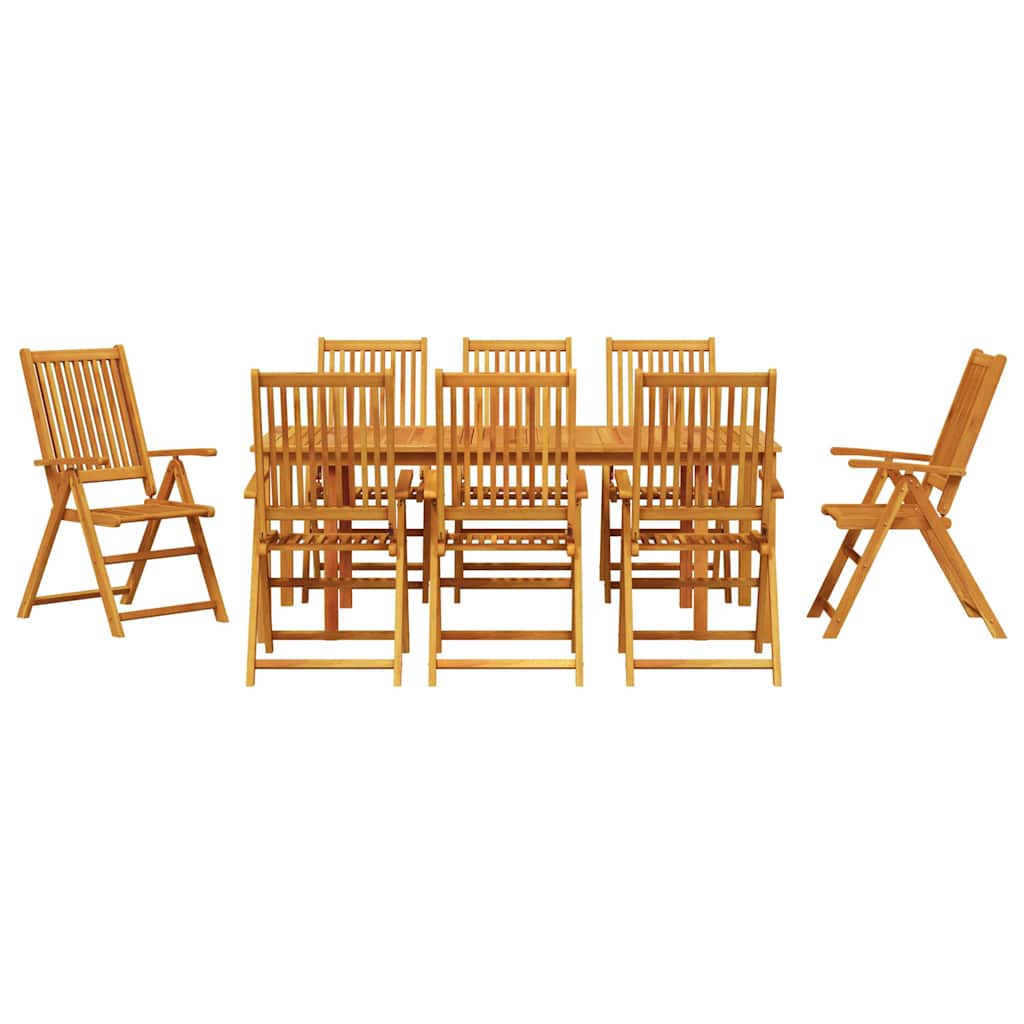 vidaXL Zestaw do jadalni w ogrodzie 9 pcs Brązowy Lite Drewno Akacji