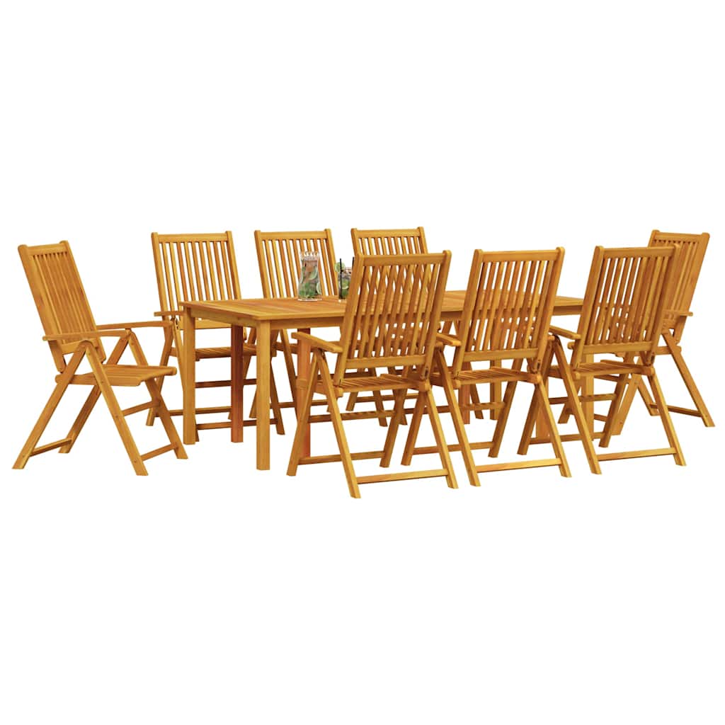 vidaXL Zestaw do jadalni w ogrodzie 9 pcs Brązowy Lite Drewno Akacji