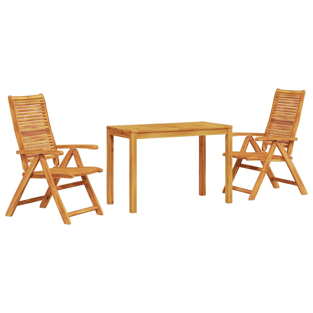 vidaXL Zestaw do jadalni w ogrodzie 3 pcs Brązowy Lite Drewno Akacji