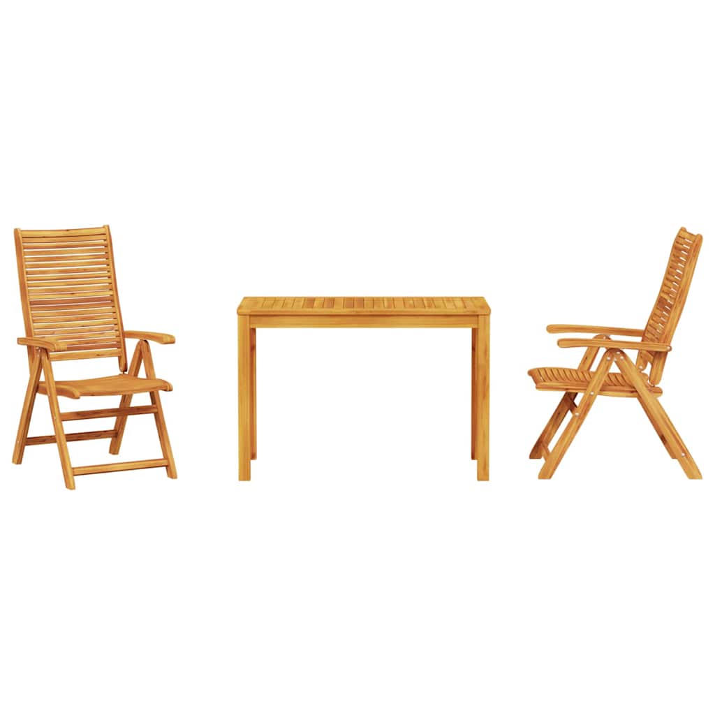 vidaXL Zestaw do jadalni w ogrodzie 3 pcs Brązowy Lite Drewno Akacji