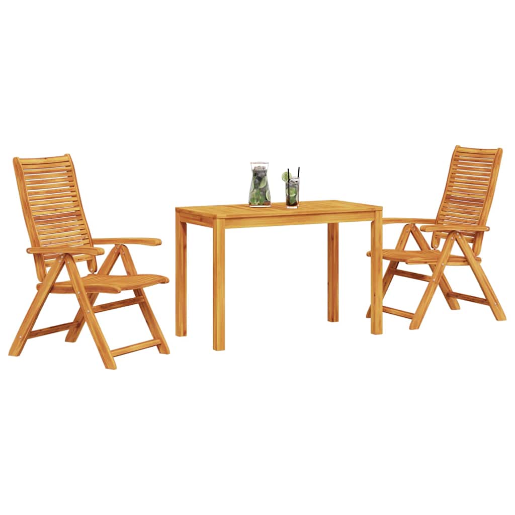 vidaXL Zestaw do jadalni w ogrodzie 3 pcs Brązowy Lite Drewno Akacji