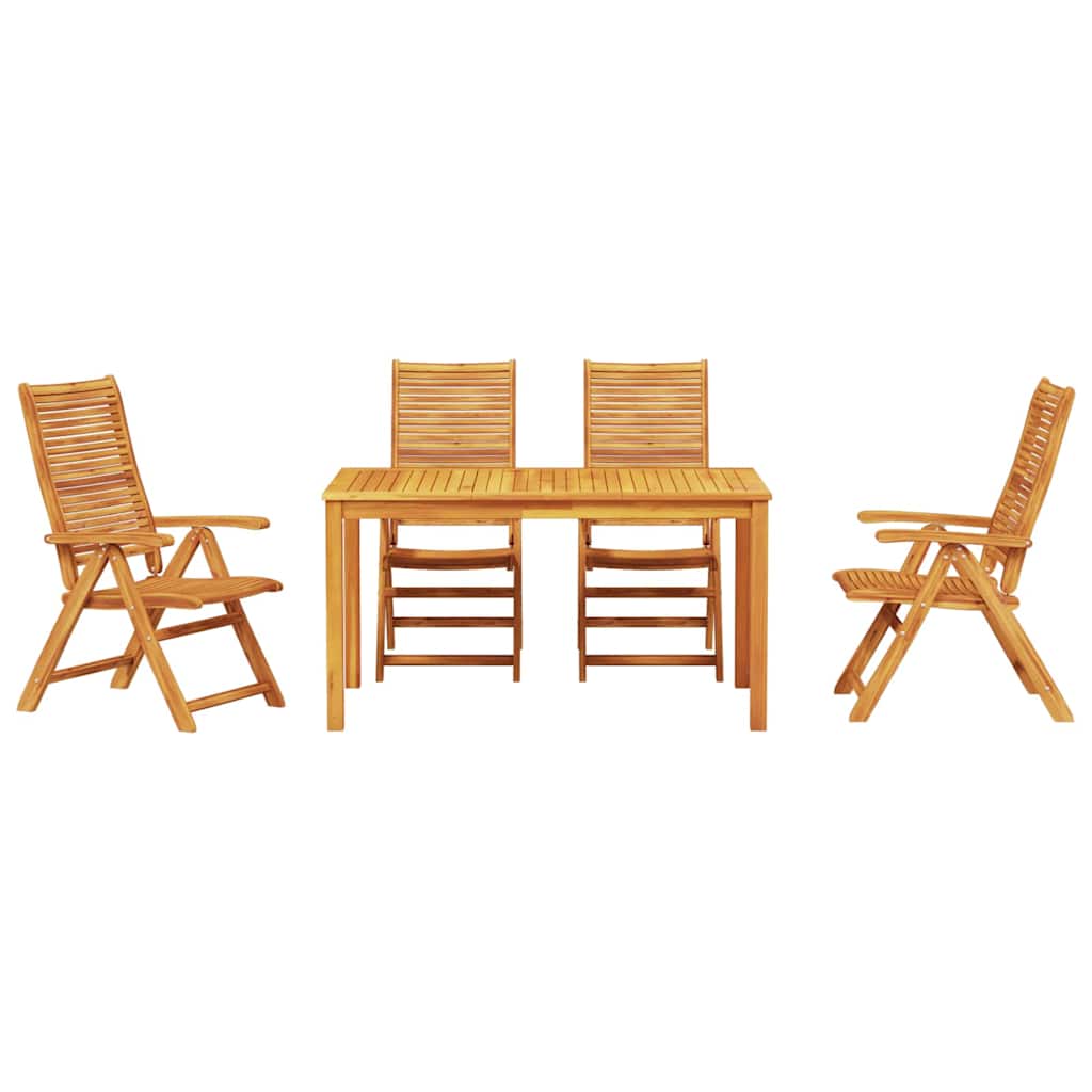 vidaXL Zestaw do jadalni w ogrodzie 5 pcs Brązowy Lite Drewno Akacji